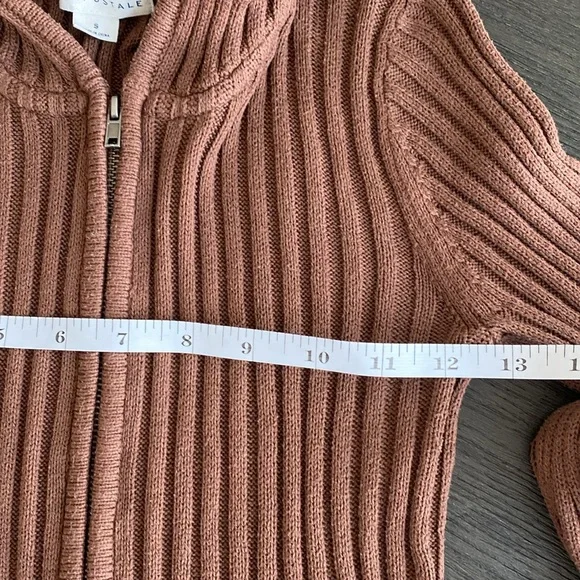 Aeropostale Brown full zipper ribbed hoodie - Picture 4 of 7